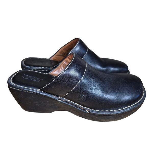 Born Shoes - Born Black Leather Mules Women's Size 8 Great Condition Leather insoles